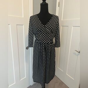 Aamikast Black and White Polka Dot Maternity Dress. Size Large.